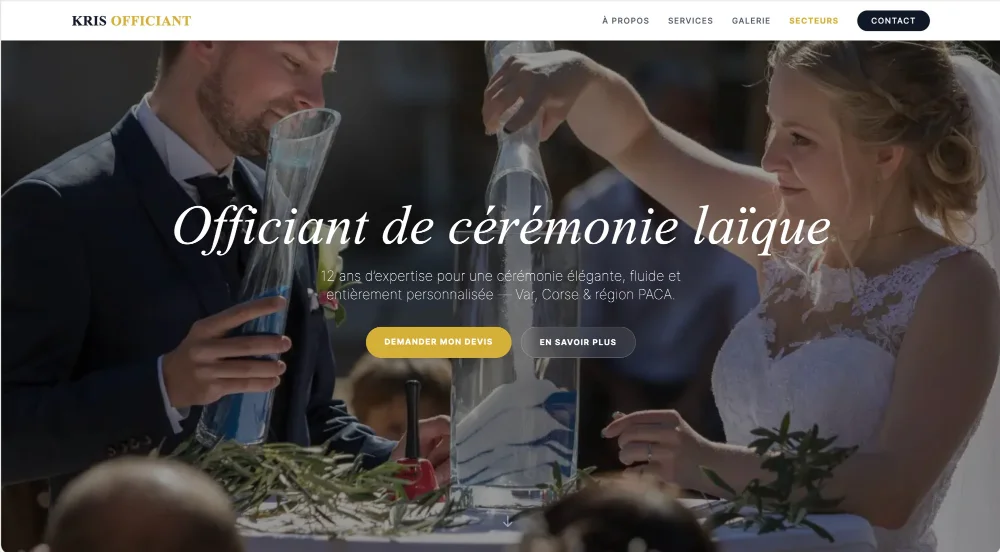 Aperçu du site Kris Officiant